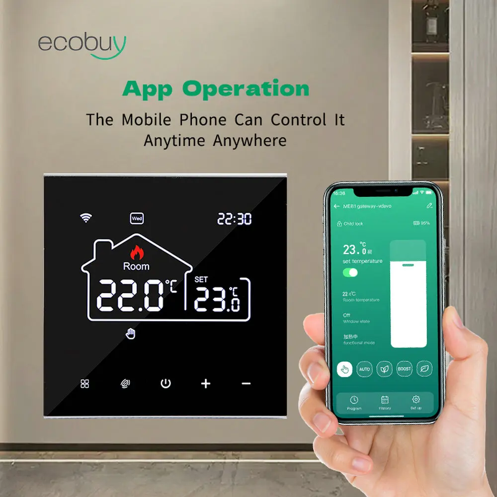 Tuya WiFi Smart Thermostat Heating, Electric Floor Heating Water/Gas Boiler Temperature Remote Controller for Google Home, Alexa Tuya WiFi Smart Thermostat Heating, Electric Floor Heating Water/Gas Boiler Temperature Remote Controller for Google Home, Alexa