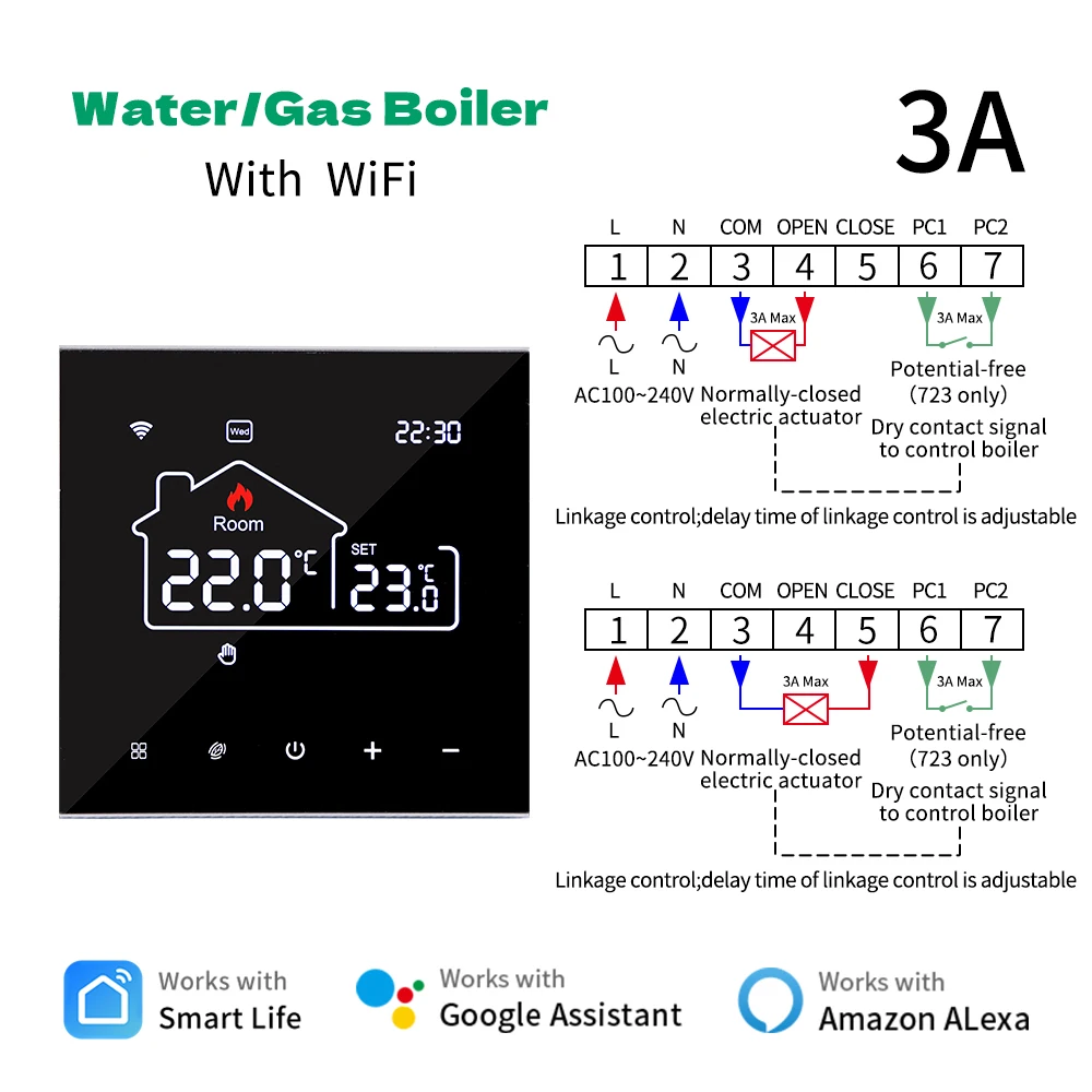 Tuya WiFi Smart Thermostat Heating, Electric Floor Heating Water/Gas Boiler Temperature Remote Controller for Google Home, Alexa Tuya WiFi Smart Thermostat Heating, Electric Floor Heating Water/Gas Boiler Temperature Remote Controller for Google Home, Alexa