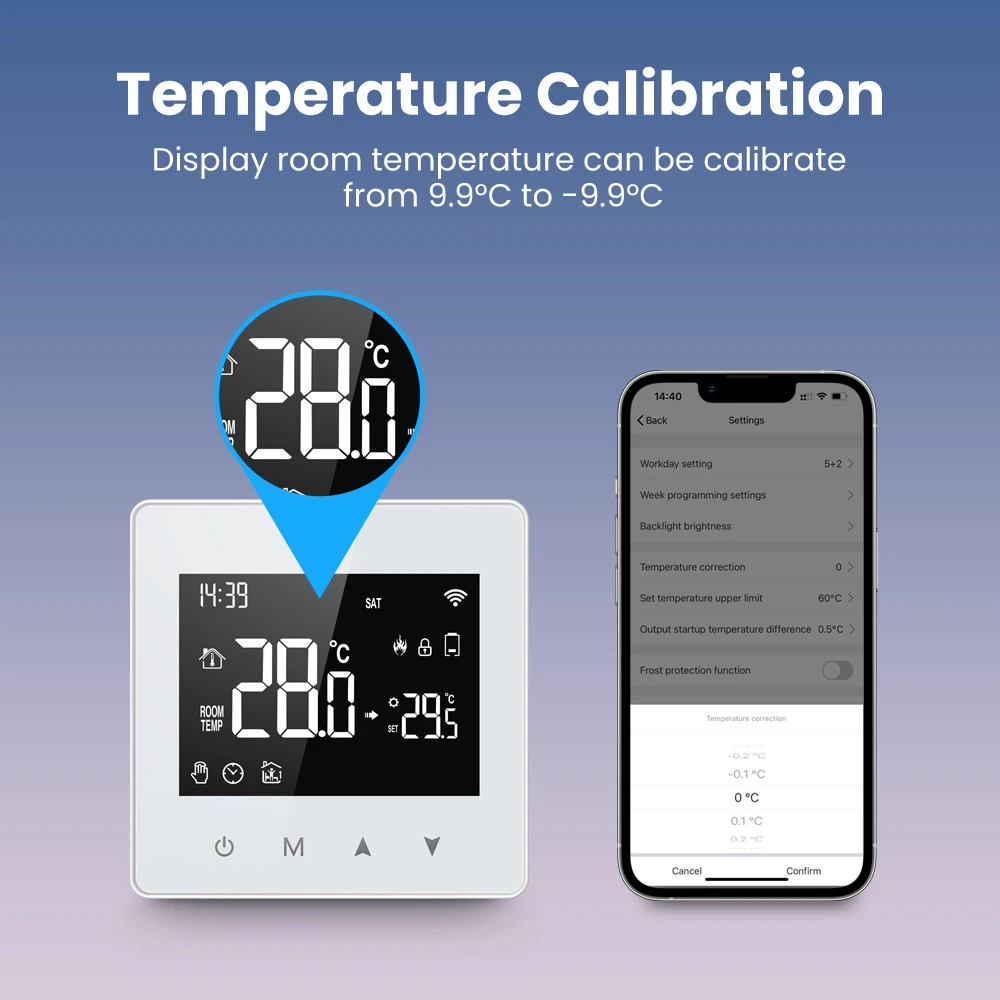 AVATTO Tuya WiFi/ZigBee Low Power Battery Smart Thermostat Water Gas Boiler Temperature Controller For Alexa Google Home Alice