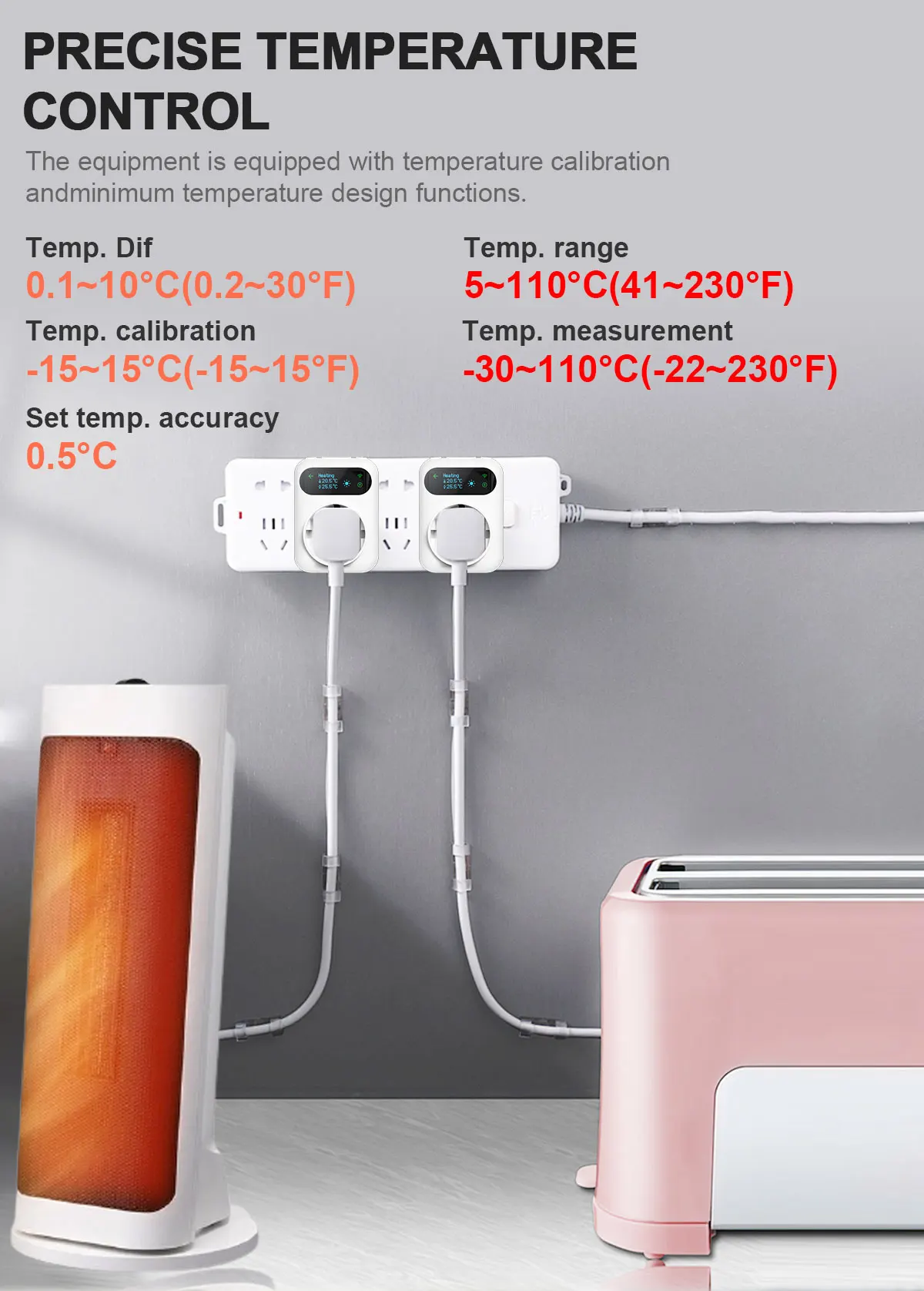 Tuya WIFI Digital Thermostat Socket 16A Outlet Plug Remote Temperature Controller Timer Switch Cooling Heating 3M NTC Sensor