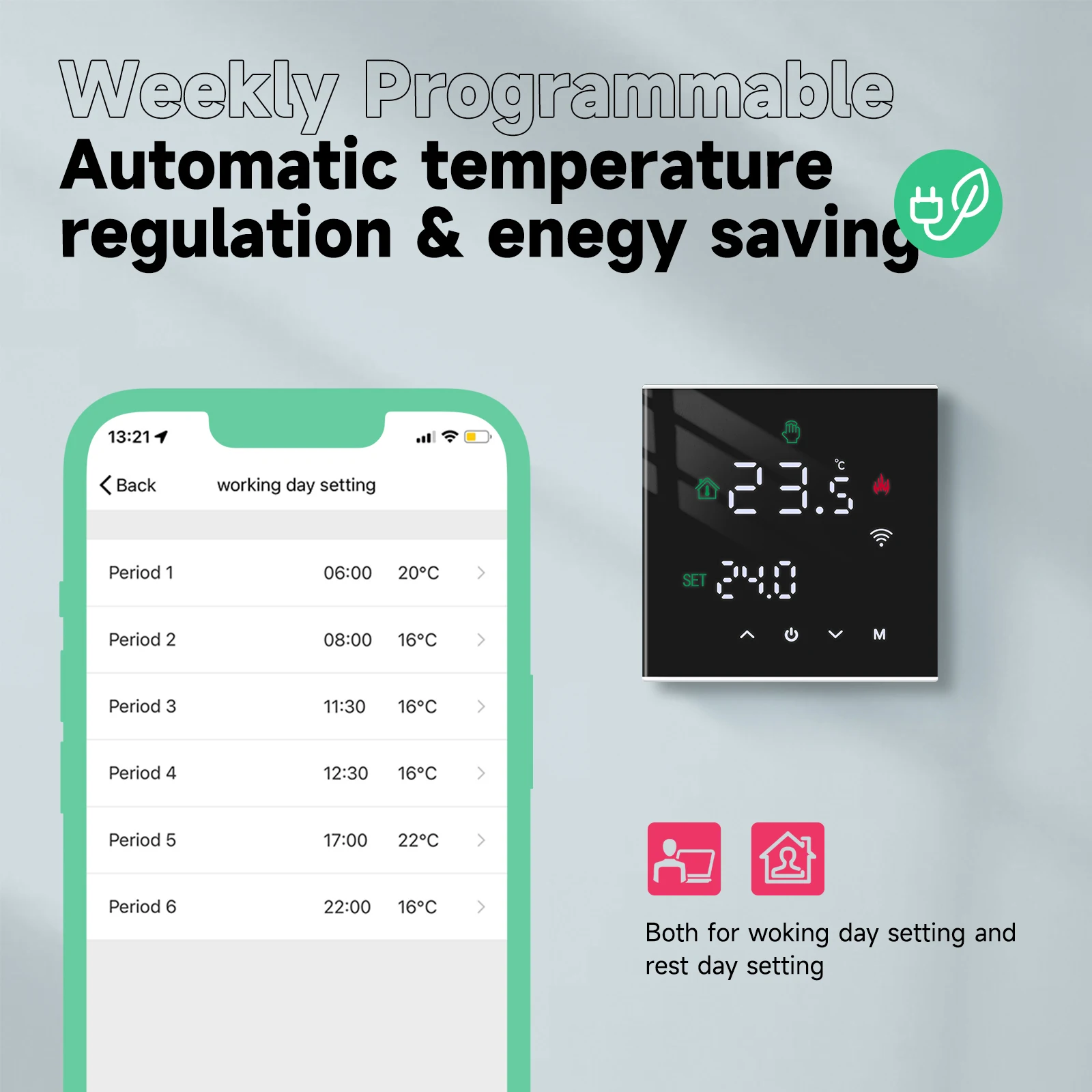 Beok Tuya Smart Home Thermoregulator WIFI Warm Floor Thermostat for Electric Heating Temperature Controller Gas Boiler Yandex Beok Tuya Smart Home Thermoregulator WIFI Warm Floor Thermostat for Electric Heating Temperature Controller Gas Boiler Yandex
