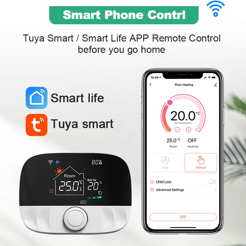 Tuya Smart Home Wifi Heating Thermostat Wireless Wifi Thermostat For Gas Boiler Smart Life Temperature Controller Alexa Google Tuya Smart Home Wifi Heating Thermostat Wireless Wifi Thermostat For Gas Boiler Smart Life Temperature Controller Alexa Google