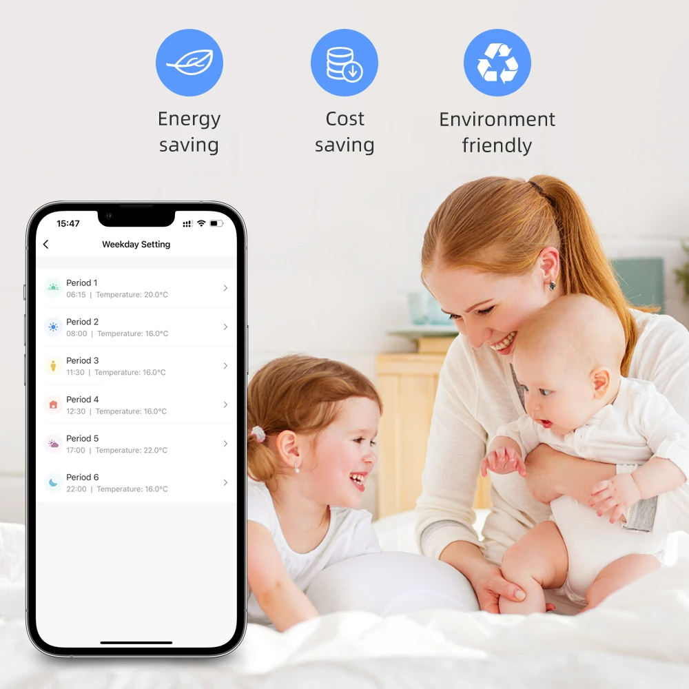AVATTO Tuya WiFi Smart Thermostat，RF Wireless Receiver Temperature Controller ，For Water Gas Boiler Support Alexa Google Home