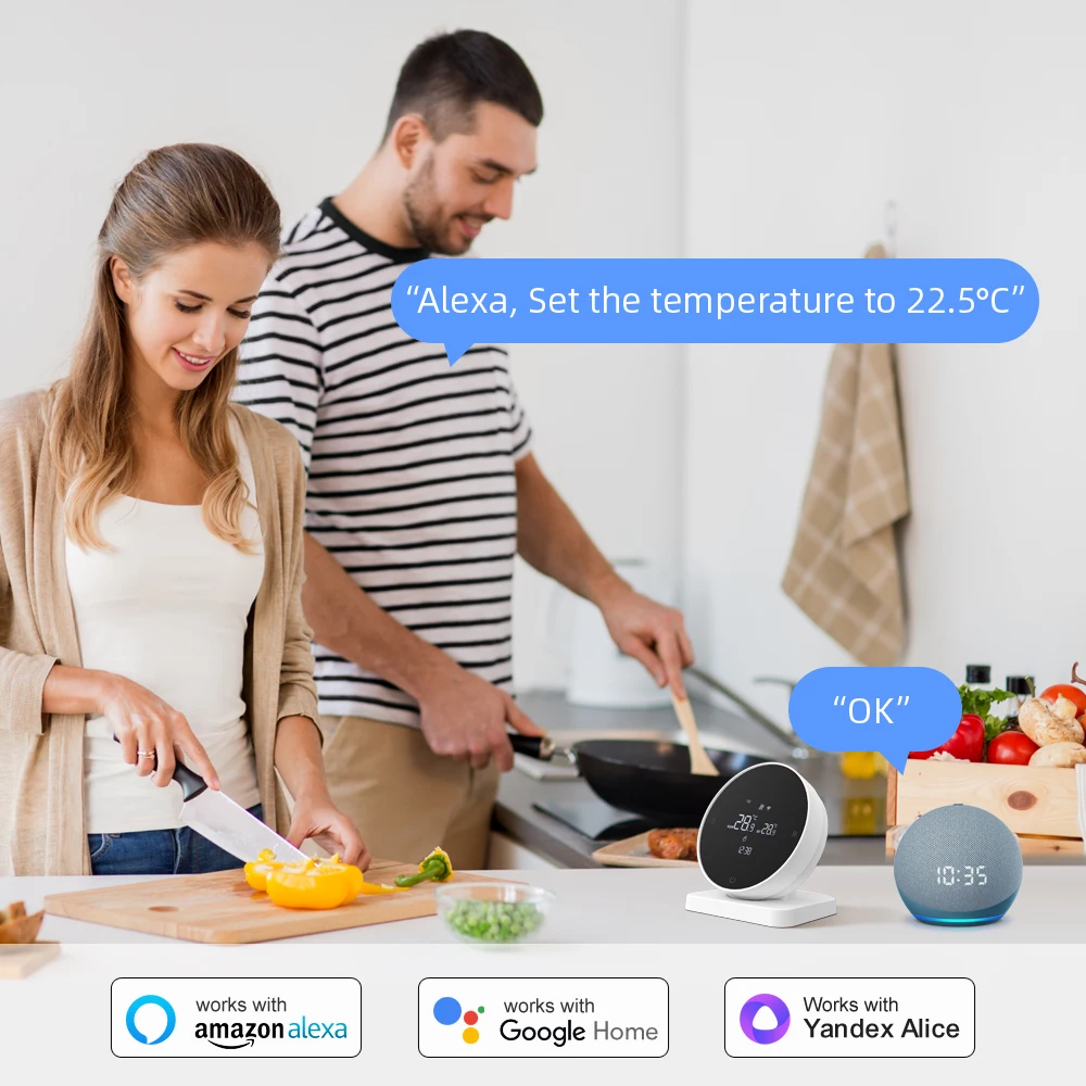 AVATTO Tuya WiFi Smart Thermostat，RF Wireless Receiver Temperature Controller ，For Water Gas Boiler Support Alexa Google Home
