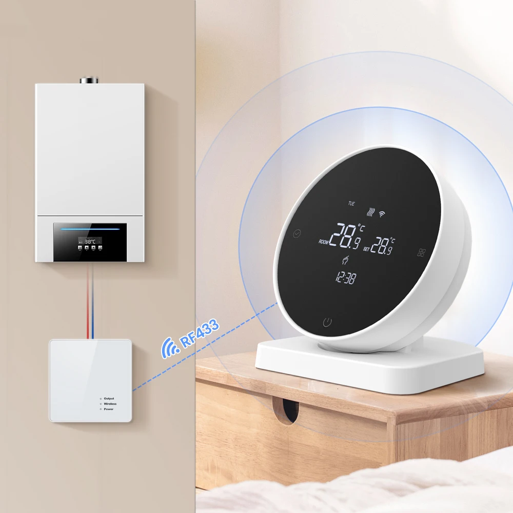 AVATTO Tuya WiFi Smart Thermostat，RF Wireless Receiver Temperature Controller ，For Water Gas Boiler Support Alexa Google Home