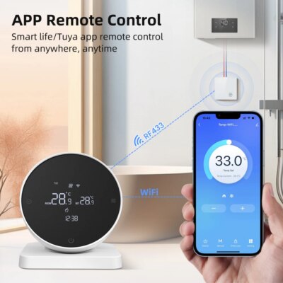 AVATTO Tuya WiFi Smart Thermostat，RF Wireless Receiver Temperature Controller ，For Water Gas Boiler Support Alexa Google Home - Image 3