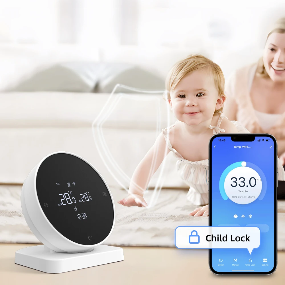 AVATTO Tuya WiFi Smart Thermostat，RF Wireless Receiver Temperature Controller ，For Water Gas Boiler Support Alexa Google Home