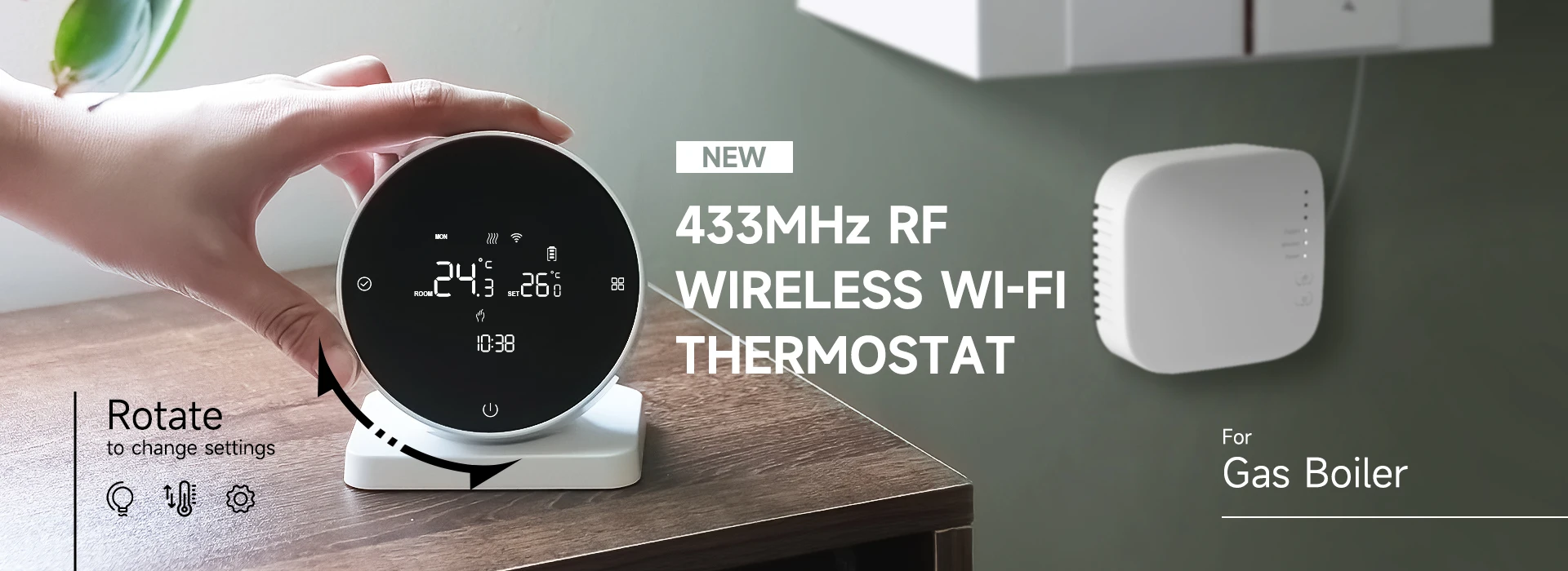 Beok Wireless Wifi Thermostat for Gas Boiler Heating Tuya Battrery RF Temperature Controller Alice Google Home