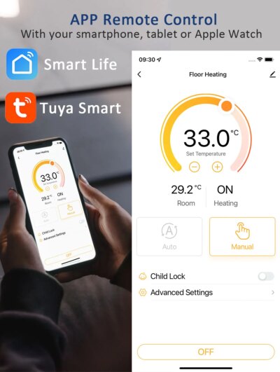 RF Wireless Thermostat Smart WiFi Floor Heating For Gas Boiler Battery Powered Tuya Temperature Controller Receiver Alice Google - Image 3