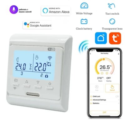 2024 New WiFi Programmable Thermostat Hot Floor 220V 16A Electric Home Floor Heating Temperature Controller APP Remote Control