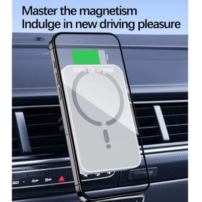 100W Magnetic Wireless Car Charger Air Outlet Phone Holder for iPhone 16 15 14 13 12 Pro Max Fast Wireless Car Charging Station - Image 2