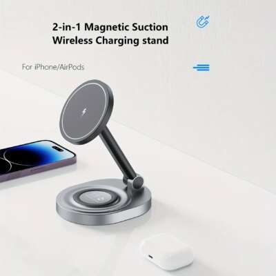 3 In 1 Magnetic Wireless Charger Stand Pad For Magsafe iPhone 16 15 14 13 12 Pro Max Apple Watch Airpods Fast Charging Station - Image 2