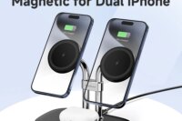 SwanScout 706M 3 In 1 Dual Magnetic Charging Station for iPhone 16 15 14 13 12 Series Wireless Charger for AirPods 4 3rd Pro 2nd