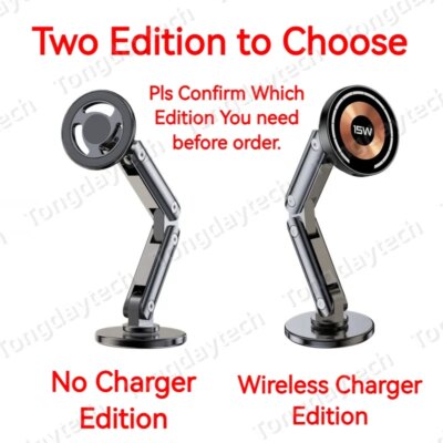 15W Car Magnetic Wireless Charger Holder 360 Rotation Metal Adjustable Angle in Car Stand For Iphone 15 14 13 12 Pro Max Samsung - Image 2