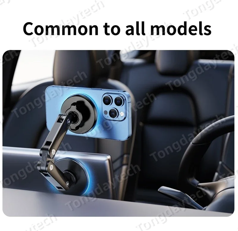 15W Car Magnetic Wireless Charger Holder 360 Rotation Metal Adjustable Angle in Car Stand For Iphone 15 14 13 12 Pro Max Samsung