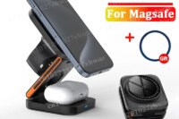 30W 3 in 1 Foldable Charging Station Fast Magnetic Wireless Charger Stand for iPhone 15 14 13 12 Apple Watch 8 7 6 Airpods Pro