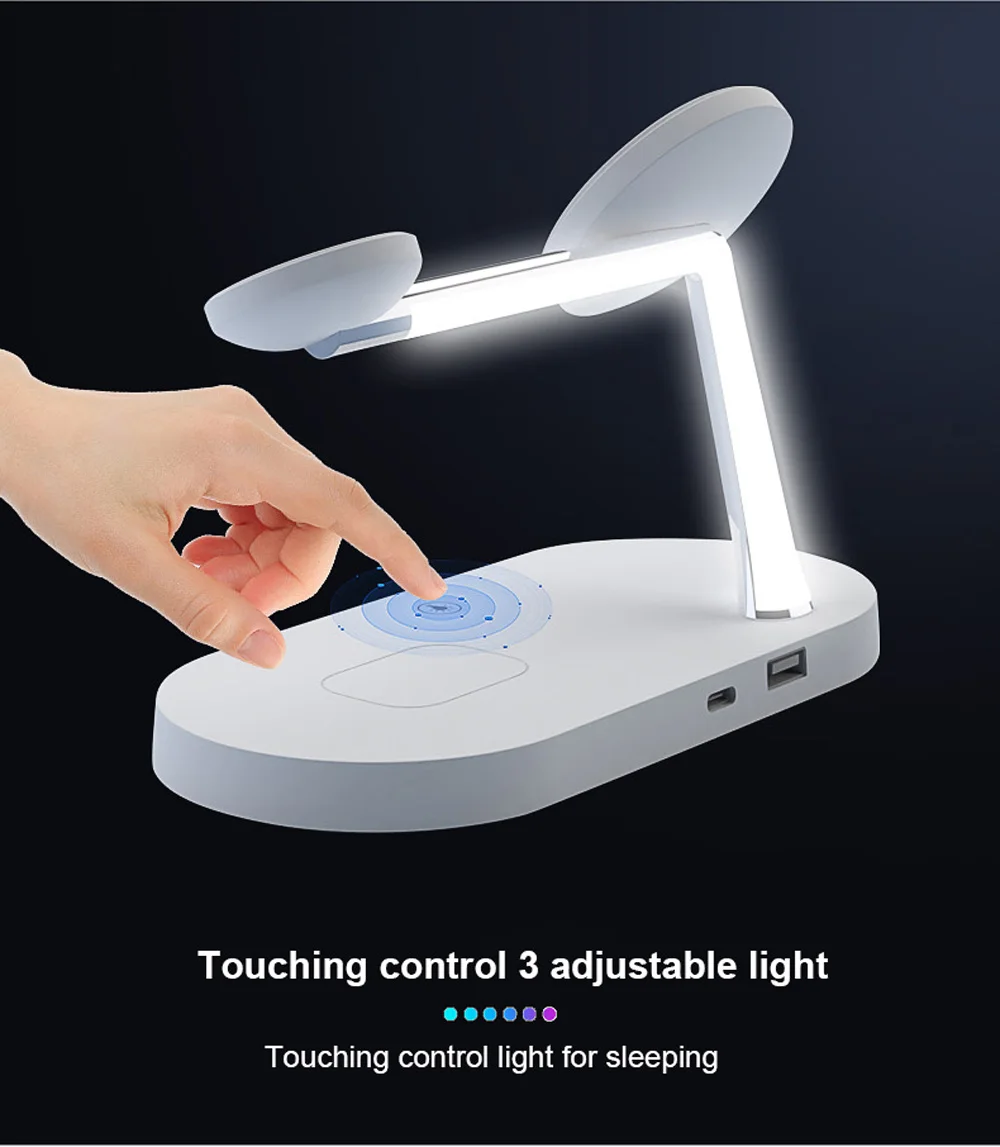 5 in 1 Magnetic Wireless Chargers Stand For iPhone 13 14 Charger Dock Station for Airpods Pro Wireless Charger With night light