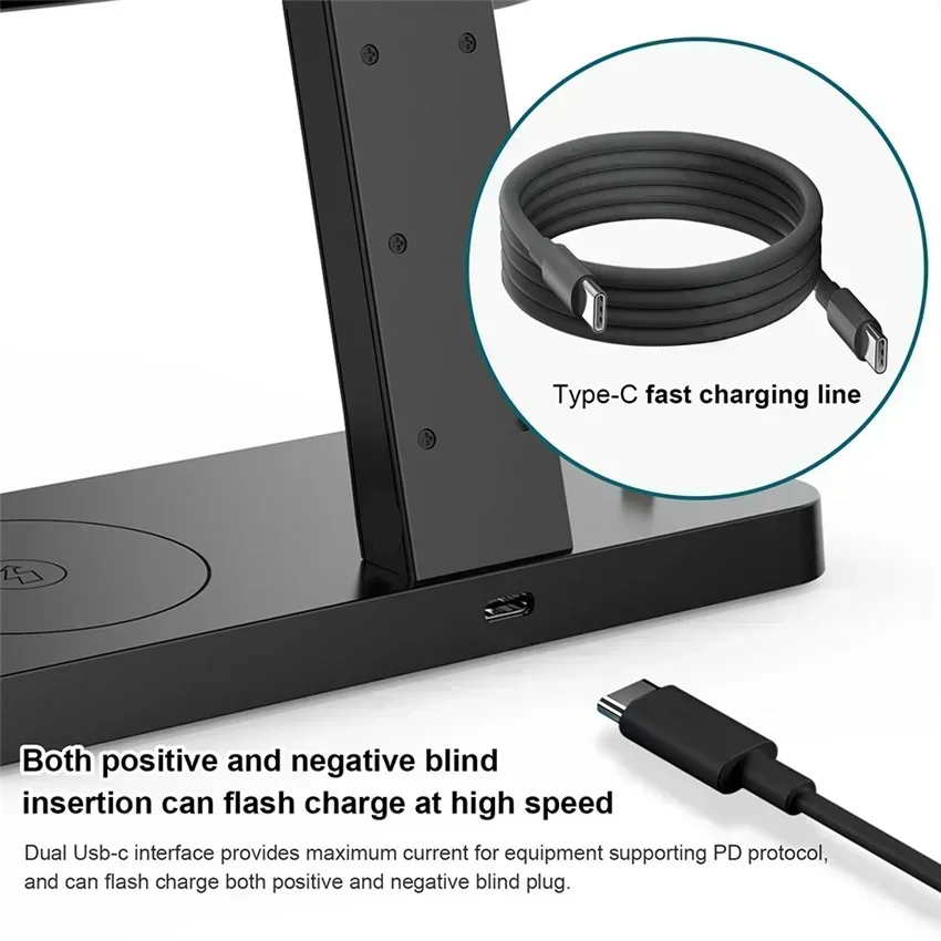 Foldable 4 In 1 Magnetic Wireless Charger Stand For Magsafe iPhone 16 15 14 13 12 Apple Watch Airpods Fast Charging Dock Station