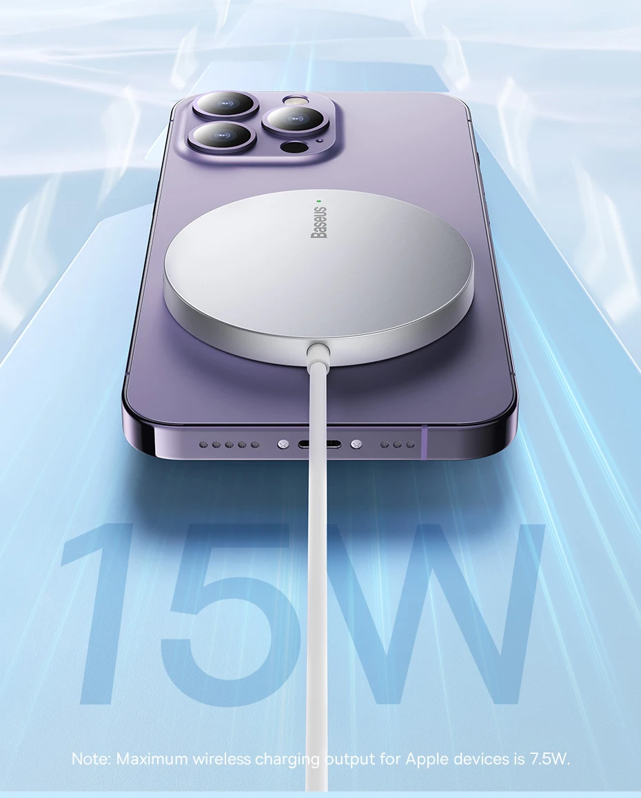Baseus 15W Magnetic Wireless Chargers for iPhone 14 Qi Wireless Charger Fast Charging Pad for iPhone 16 15 14 Mini Phone Charger