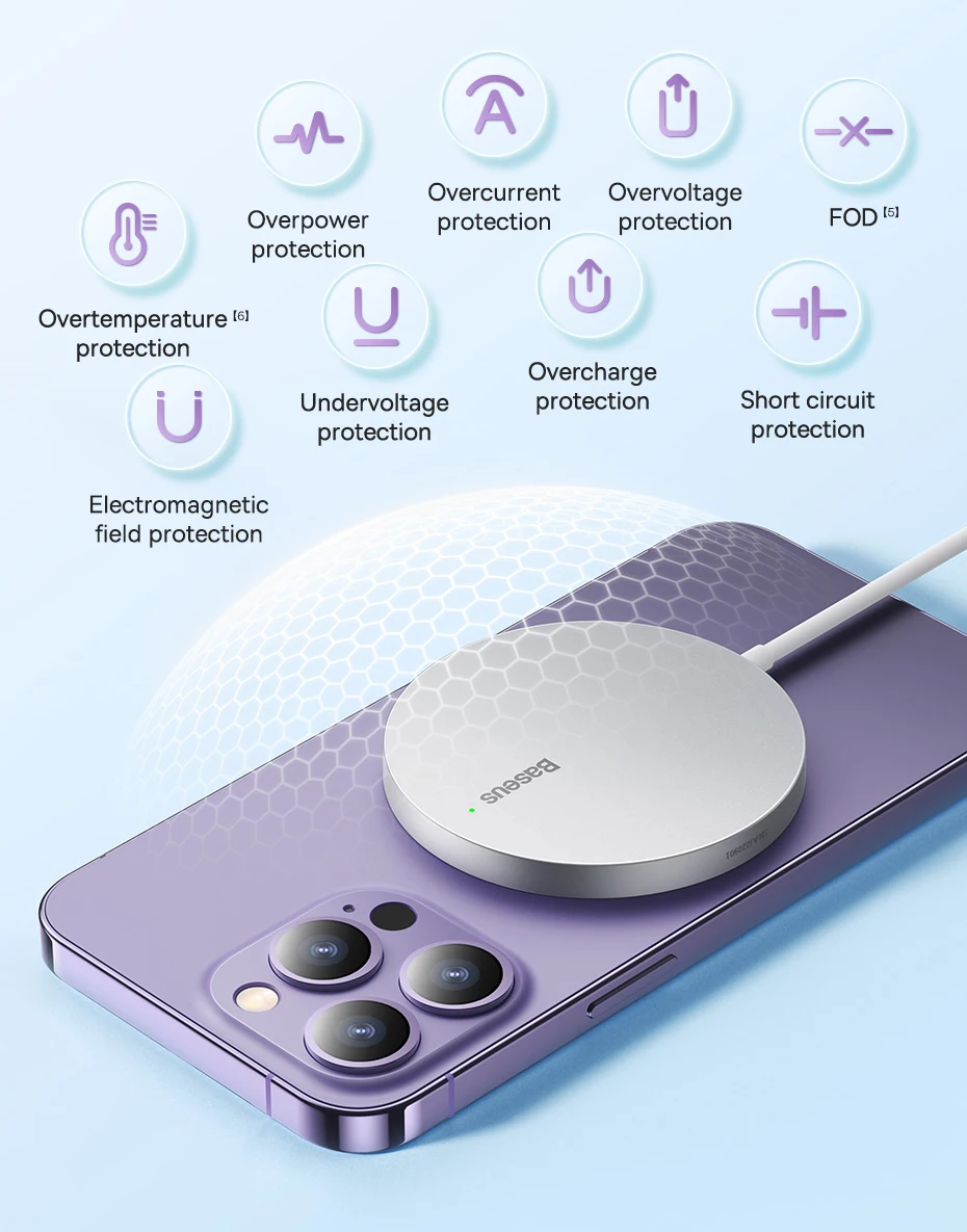 Baseus 15W Magnetic Wireless Chargers for iPhone 14 Qi Wireless Charger Fast Charging Pad for iPhone 16 15 14 Mini Phone Charger