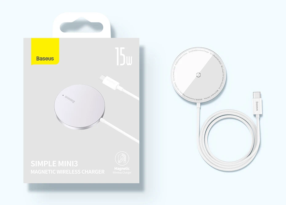 Baseus 15W Magnetic Wireless Chargers for iPhone 14 Qi Wireless Charger Fast Charging Pad for iPhone 16 15 14 Mini Phone Charger