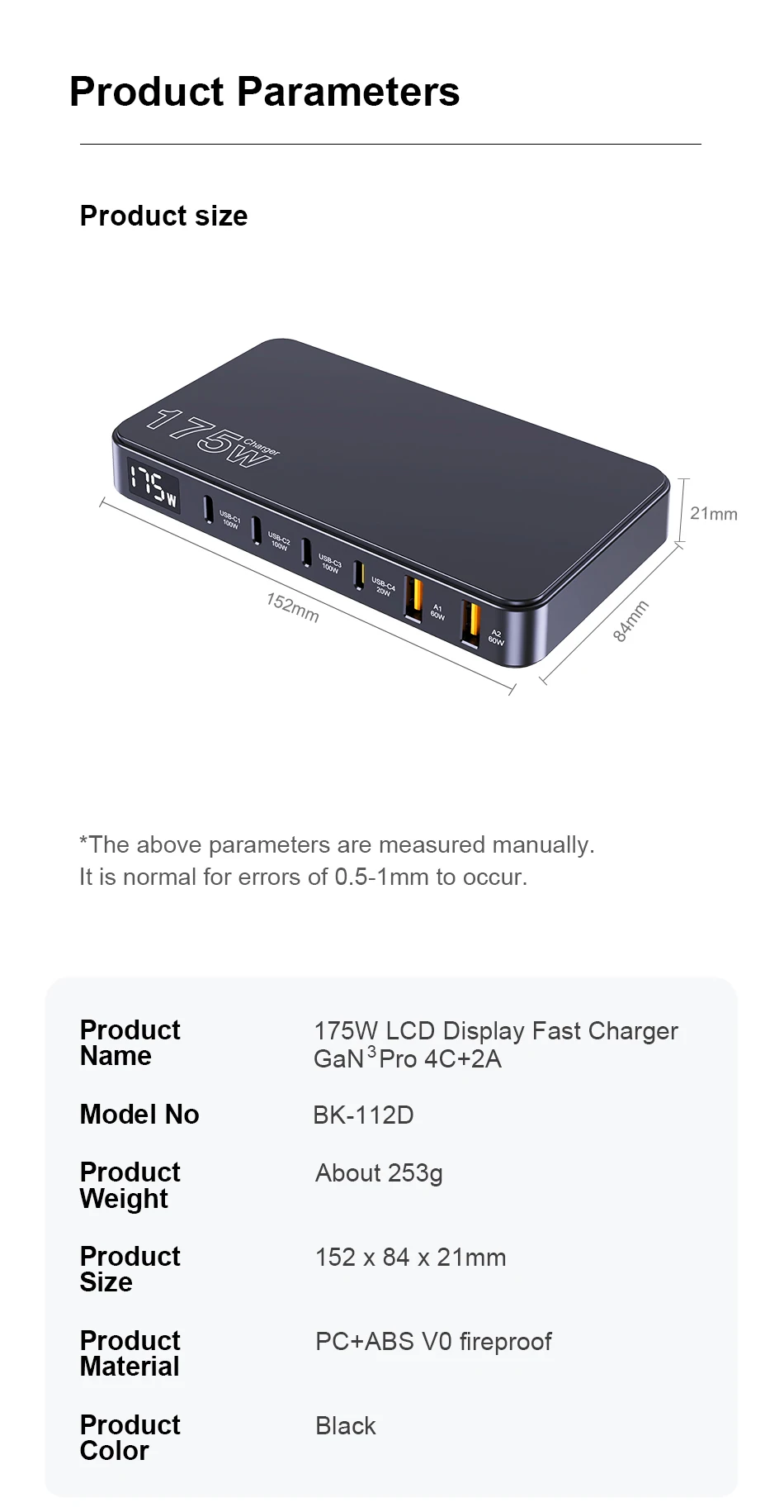 Ueetop 175W GaN USB C Charger LED Display 6-Port Desktop Charger Type C PD 100W PPS 45W Fast Charging for MacBook Samsung iPhone Ueetop 175W GaN USB C Charger LED Display 6-Port Desktop Charger Type C PD 100W PPS 45W Fast Charging for MacBook Samsung iPhone