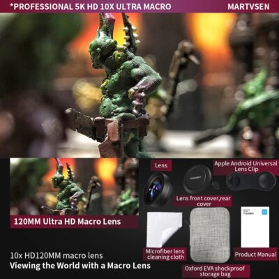 MARTVSEN 120MM Macro Lens, Professional 5K HD 10x Super Macro Universal Clip Camera Photo Lens for iPhone Samsung Andriod - Image 3