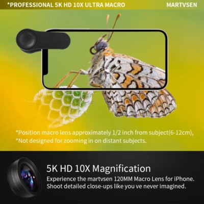 MARTVSEN 120MM Macro Lens, Professional 5K HD 10x Super Macro Universal Clip Camera Photo Lens for iPhone Samsung Andriod - Image 4