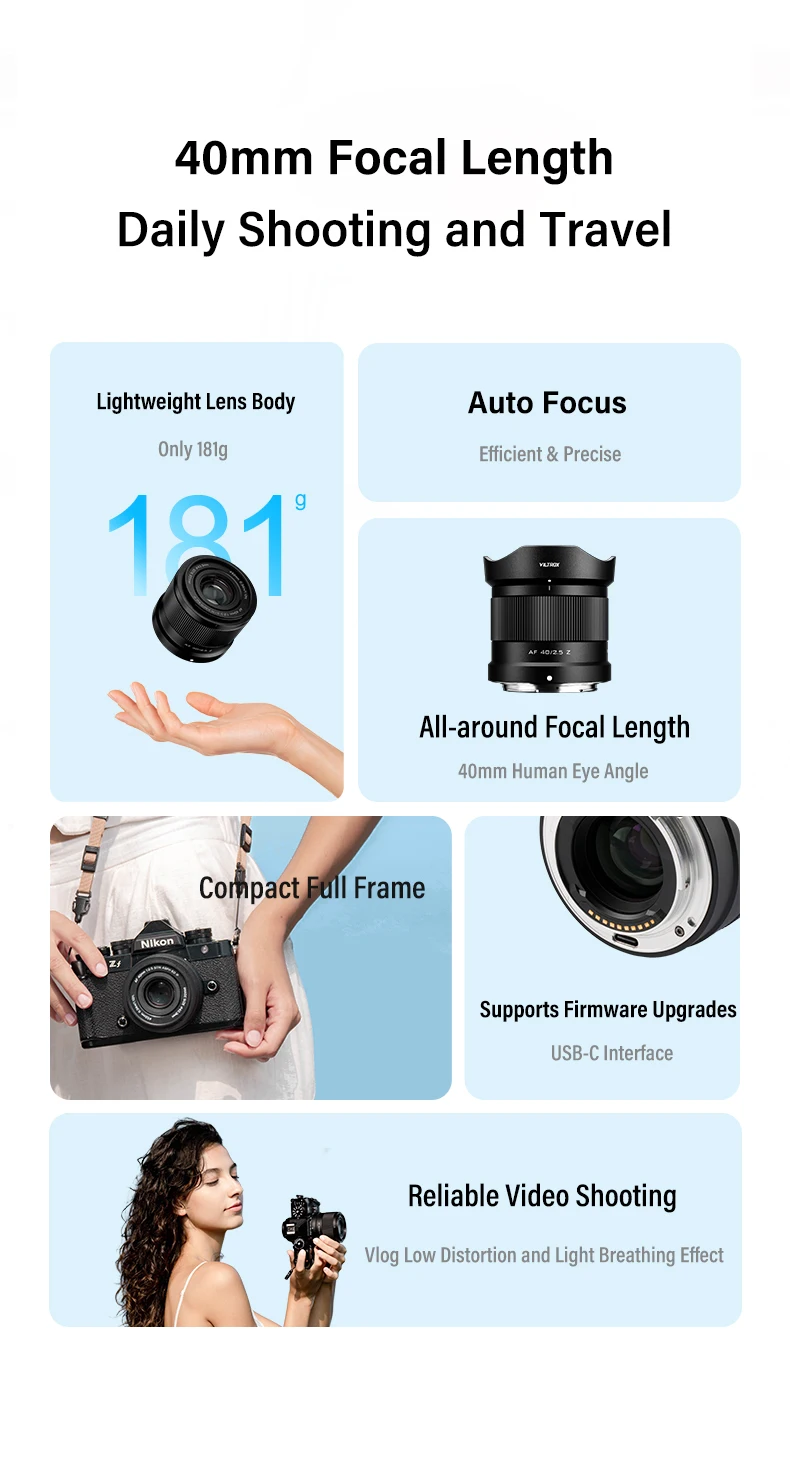 VILTROX 20mm F2.8 40mm F2.5 Camera Lens Full Frame Ultra Wide Angle Auto Focus VLOG Lens For Sony Nikon Camera VILTROX 20mm F2.8 40mm F2.5 Camera Lens Full Frame Ultra Wide Angle Auto Focus VLOG Lens For Sony Nikon Camera