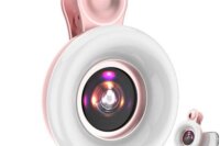 Macro Lens for Mobile 20X Fill Ring Light Selfie Live Lamp Camera Lens with LED Universal Flash Smartphone Portable Light Clip