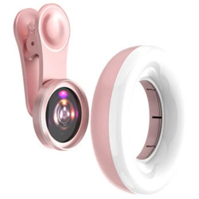 Macro Lens for Mobile 20X Fill Ring Light Selfie Live Lamp Camera Lens with LED Universal Flash Smartphone Portable Light Clip - Image 2