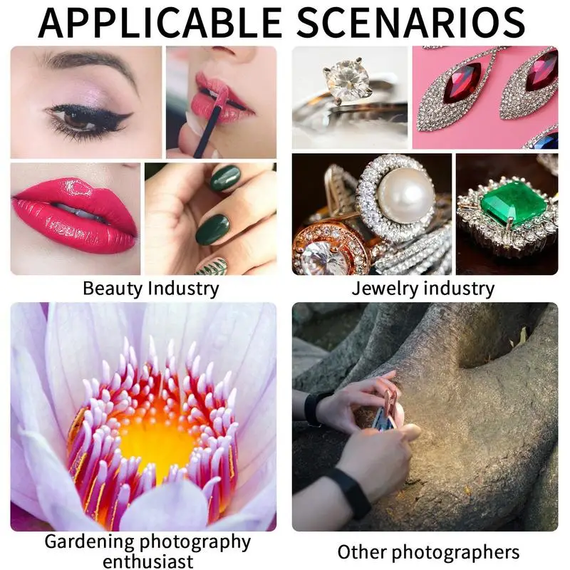 Macro Lens for Mobile 20X Fill Ring Light Selfie Live Lamp Camera Lens with LED Universal Flash Smartphone Portable Light Clip
