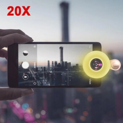 Macro Lens for Mobile 20X Fill Ring Light Selfie Live Lamp Camera Lens with LED Universal Flash Smartphone Portable Light Clip - Image 4