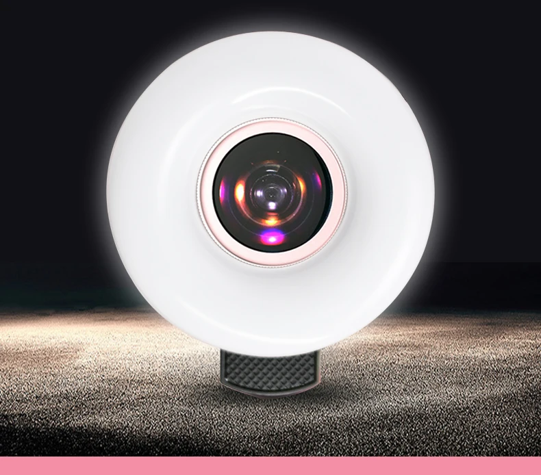 Macro Lens for Mobile 20X Fill Ring Light Selfie Live Lamp Camera Lens with LED Universal Flash Smartphone Portable Light Clip