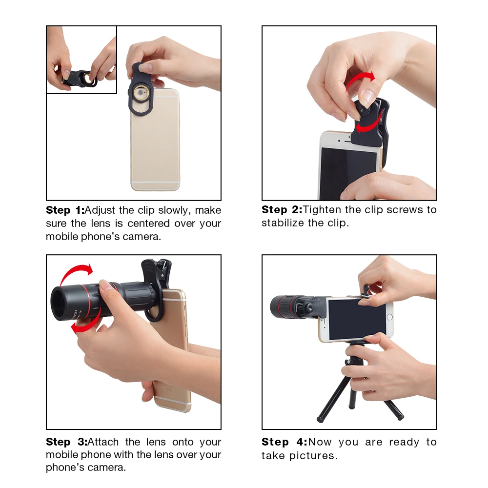 APEXEL 18X Telescope Zoom lens Monocular Mobile Phone camera Lens for iPhone Samsung Smartphones for Camping hunting Sports