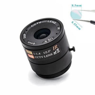 WGWK High Quality Industrial 4mm/6mm/8mm Fixed Focus Lens 1/2.5"  CS Mount IR Filter CCTV Lens for Surveillance Security Camera - Image 3
