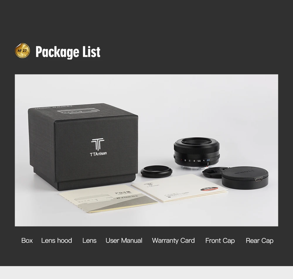 TTArtisan Auto Focus 27mm F2.8 Camera Lens Fuji X Fujifilm XF Sony E Nikon Z Mount STM APS-C Eye perception For XA7 XT100 TTArtisan Auto Focus 27mm F2.8 Camera Lens Fuji X Fujifilm XF Sony E Nikon Z Mount STM APS-C Eye perception For XA7 XT100