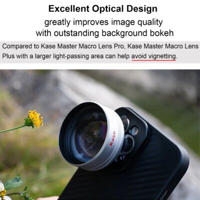 Kase HD Master Macro Lens for iPhone 16 15 14 13 12 Samsung Huawei Android, Macro Phone Camera Lens, Long Shoot Distance 45-85mm - Image 5