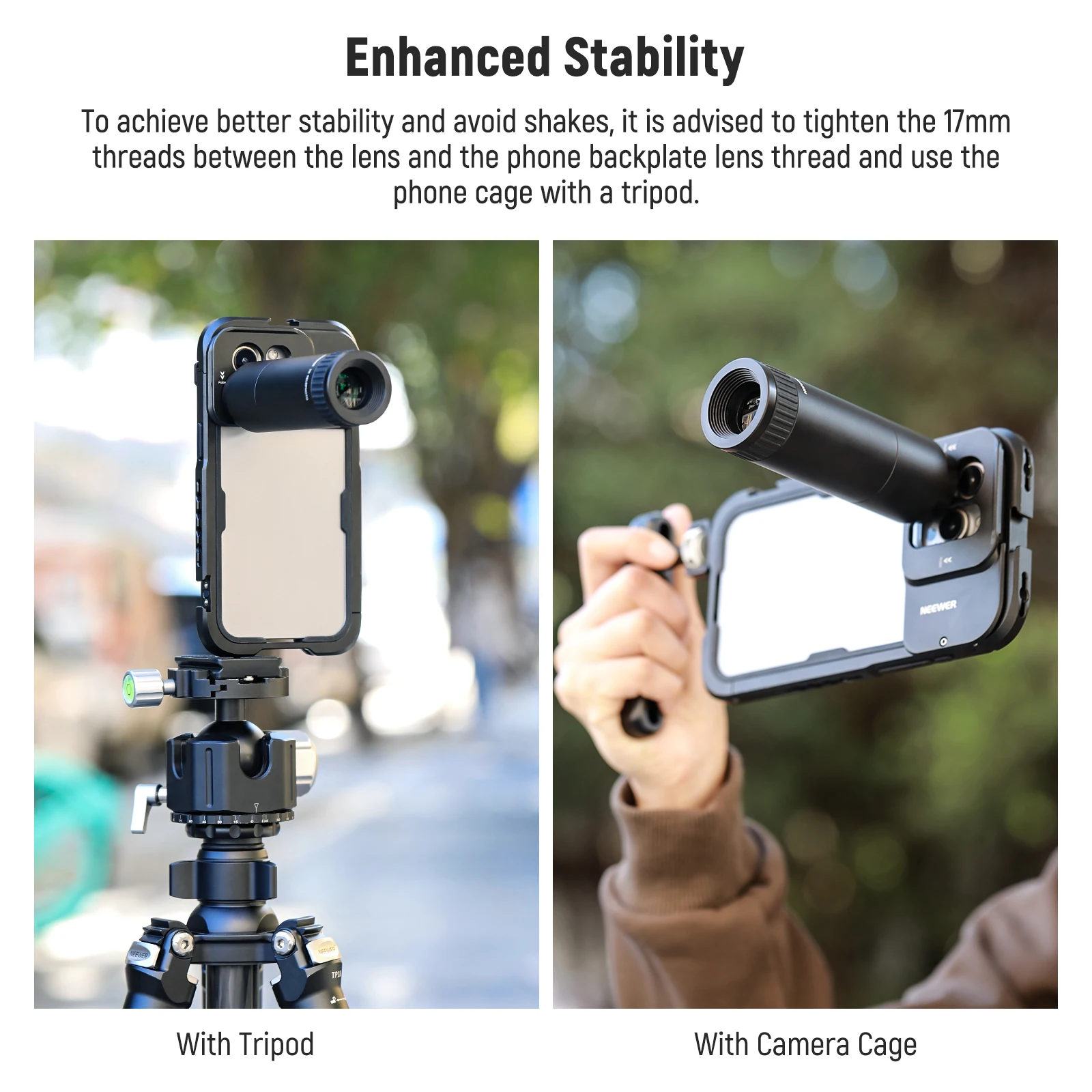 NEEWER HD Telephoto Lens for Phone Camera 7X Magnification Lens Attachment with 17mm Thread, 15 Elements 12 Groups