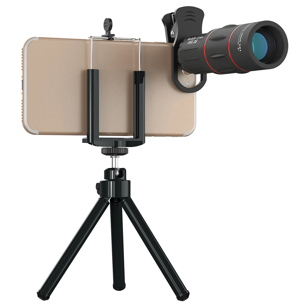 APEXEL 18X Telescope Zoom lens Monocular Mobile Phone camera Lenses for iPhone Samsung Smartphones for Camping hunting Sports