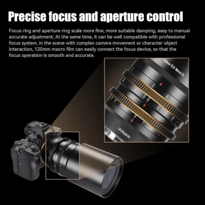 7artisans 120mm T2.9 Macro 2X Full Frame Cine Lens for Camera Studio Insect Jewelry Photography with Sony E Nikon Z Canon RF L - Image 4