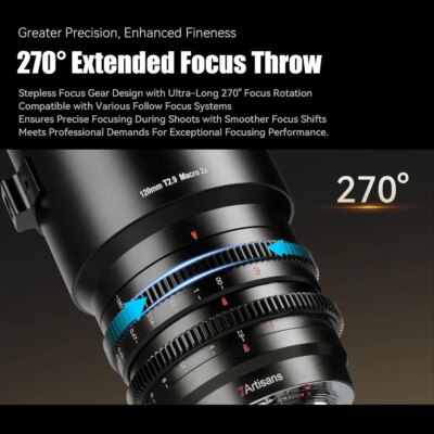 7artisans 120mm T2.9 Macro 2X Full Frame Cine Lens for Camera Studio Insect Jewelry Photography with Sony E Nikon Z Canon RF L - Image 5