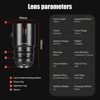 7artisans 120mm T2.9 Macro 2X Full Frame Cine Lens for Camera Studio Insect Jewelry Photography with Sony E Nikon Z Canon RF L - Image 3