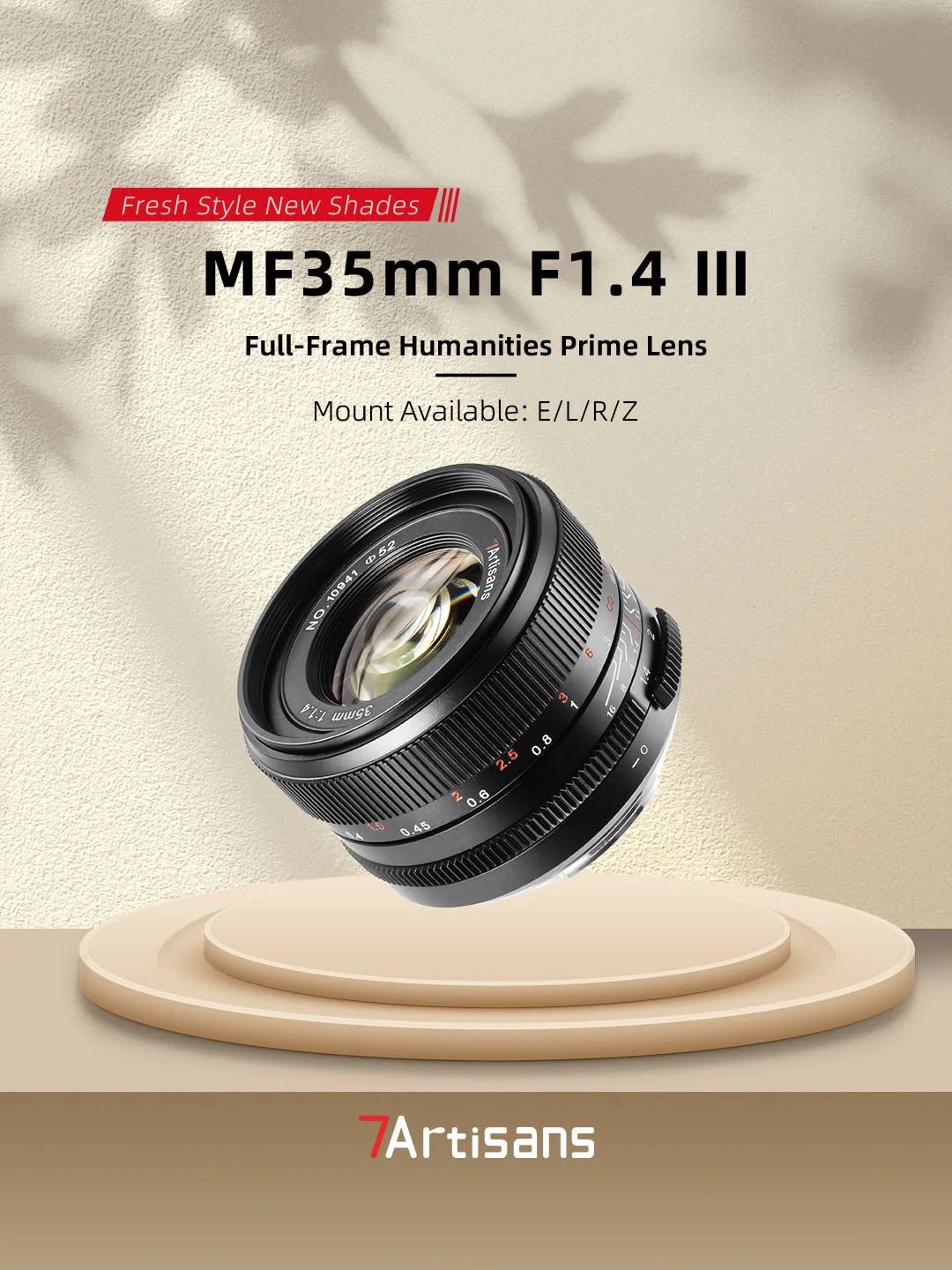7artisans 35mm F1.4 III Full Frame Large Aperture Camera Lens for Portrait Photography with Sony E A7RIII Nikon Z50 Canon R L