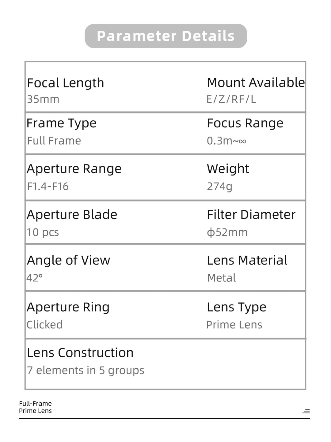 7artisans 35mm F1.4 III Full Frame Large Aperture Camera Lens for Portrait Photography with Sony E A7RIII Nikon Z50 Canon R L