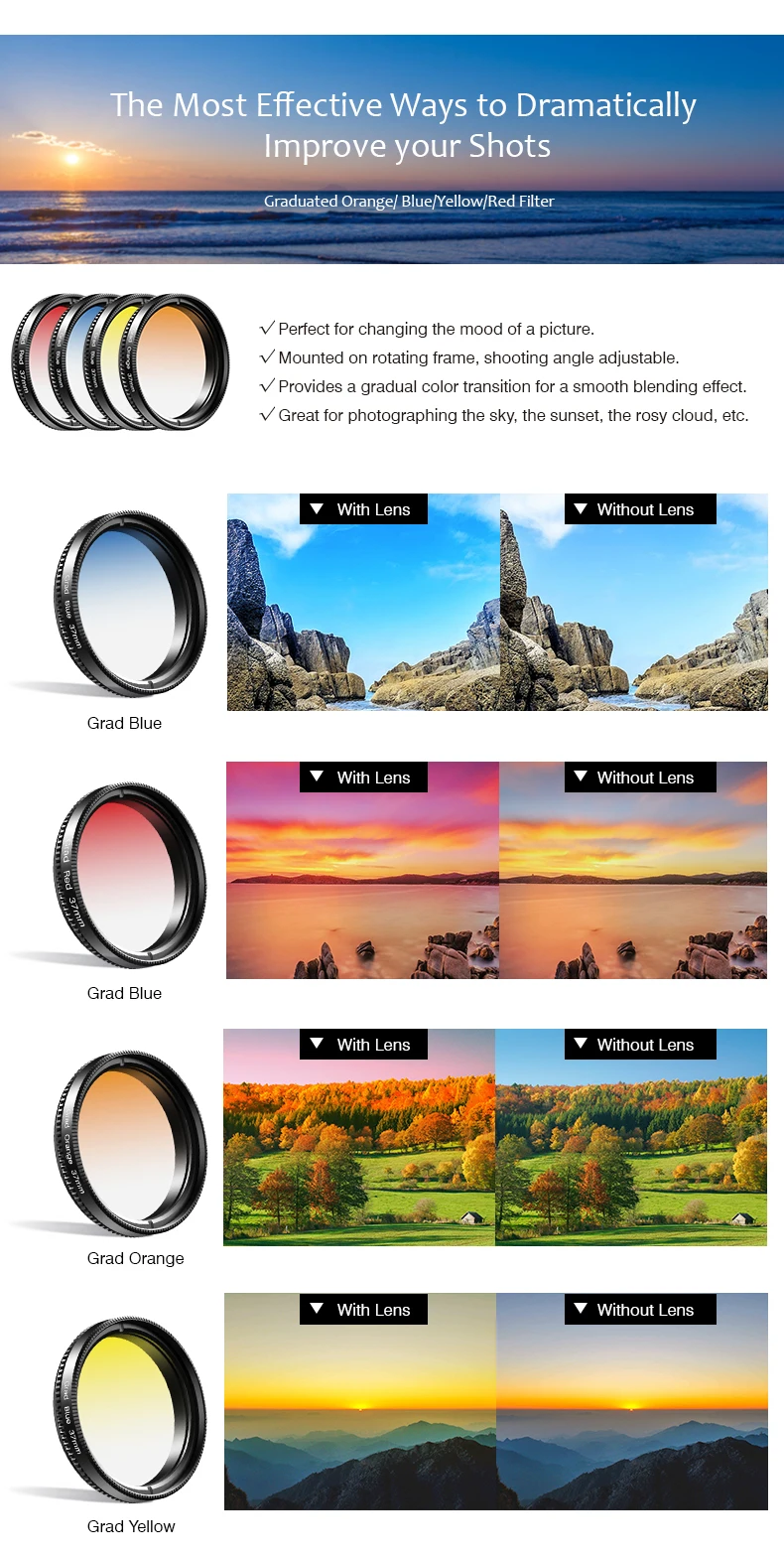 APEXEL 7 IN 1 camera Phone Lens Kit 37mm Graduate Red Blue Yellow Filters+CPL ND/Star Filters for iPhone Samsung all Smartphones APEXEL 7 IN 1 camera Phone Lens Kit 37mm Graduate Red Blue Yellow Filters+CPL ND/Star Filters for iPhone Samsung all Smartphones