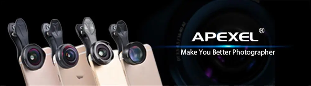 APEXEL 52mm 7in1 Gradual Filter Lens Kit CPL Star Gradient Red Yellow Blue Camera Filters Phone Lens For all smartphones 52UV-G