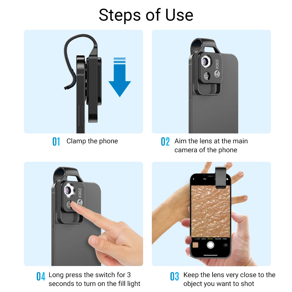 APEXEL 200X Pocket Microscope Lens with CPL Filter LED Light Mini Micro Macro Lenses for iPhone 15 13 14 Samsung All Smartphones APEXEL 200X Pocket Microscope Lens with CPL Filter LED Light Mini Micro Macro Lenses for iPhone 15 13 14 Samsung All Smartphones