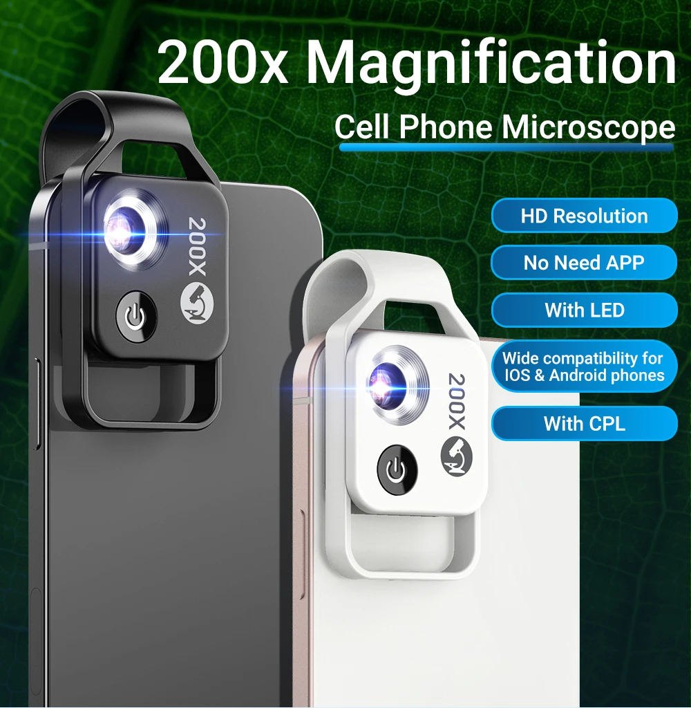 APEXEL 200X Pocket Microscope Lens with CPL Filter LED Light Mini Micro Macro Lenses for iPhone 15 13 14 Samsung All Smartphones APEXEL 200X Pocket Microscope Lens with CPL Filter LED Light Mini Micro Macro Lenses for iPhone 15 13 14 Samsung All Smartphones