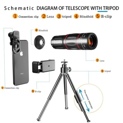 Telephoto Lens 28X HD Camera Phone Lens Telescope Zoom Macro Lens for Iphone Samsung Smartphone Fish Eye Lente Para Celular - Image 3
